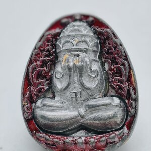 หลวงปู่มหาศิลา วัดโพธิ์ศรีสะอาด ปิดตาพังพระกาฬ กฐิน 2567 ลงยาแดง AC2427