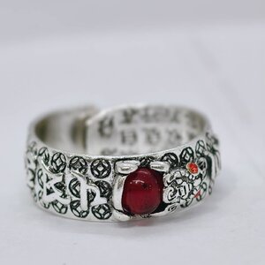 แหวนปี่เซียะ ทับทิมแดง รวยล้านล้าน หลวงปู่มหาศิลา วัดพระธาตุหมื่นหิน ขนาดฟรีไซส์ หลวงพ่อเมียน ร่วมเสก KA1972