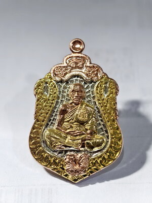 หลวงพ่อพัฒน์ วัดห้วยด้วน เหรียญเสมา รวย รวย รวย พร้อมกล่อง (AC945)