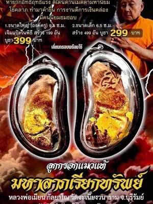 หลวงพ่อเมียน วัดบ้านจะเนียงวนาราม ลูกกรอกแมวแท้ มหาลาภเรียกทรัพย์