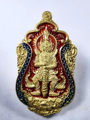 หลวงพ่อสุชาติ วัดศิลาดอกไม้ ท้าวเวสสุวรรณเทพประทานพร ลงยา (KA952)