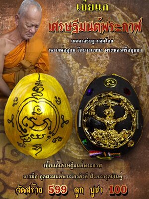 เบี้ยแก้เศรษฐี มนต์พระกาฬ หลวงพ่ออุดม วัดบางแขยง พระนครศรีอยุธยา