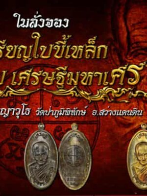 หลวงปู่หนูเพชร วัดป่าภูมิพิทักษ์ เหรียญใบขีัเหล็ก รุ่น ๘ รอบ เศรษฐีมหาเศรษฐ๊