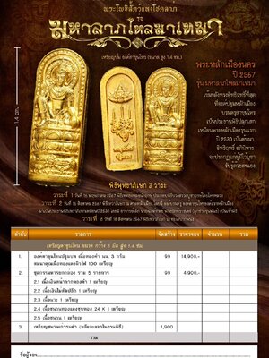 องค์บรมครู องค์ตาขุนโหร พระโพธิสัตว์แห่งโชคลาภ รุ่น มหาลาภไหลมาเทมา ปลุกเสก 3 วาระ