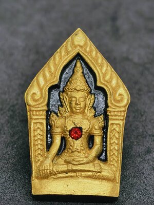 ครูบากฤษณะ สวนพุทธศาสตร์ พระขุนแผน เจ้าสัวเฮง เฮง รวย รวย ฝังตะกรุดเงิน 2 ดอก KA1037