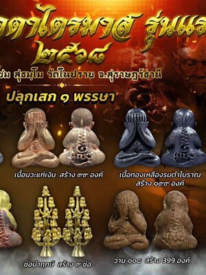 หลวงปู่แซม วัดในปราบ จ.สุราษฏร์ธานี พระปิดตาไตรมาส รุ่นแรก