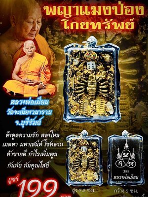 หลวงพ่อเมียน วัดบ้านจะเนียงวนาราม พญาแมงป่อง โกยทรัพย์