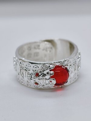 หลวงปู่มหาศิลา วัดพระธาตุหมื่นหิน แหวนปี่เซียะ ทับทิมแดง รวยล้านล้าน ขนาดฟรีไซส์ KA1981