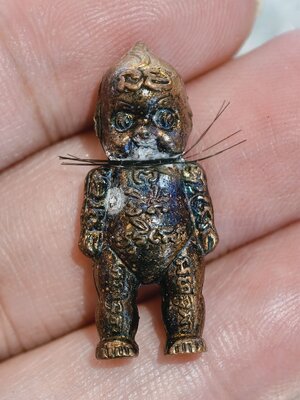 อาจารย์ประสูติ วัดในเตา (เนื้ออาถรรพ์) หุ่น ยันต์๙ยอด ซองเดิม KA4243