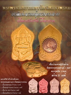 พระพรหมสยามเทวาโสฬสมหาพรหม และ ล็อกเก็ตพระตรีมูรติ หลวงปู่คำเป็ง อาศรมสุขาวดีวราราม