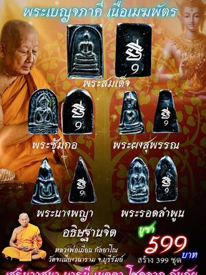 หลวงพ่อเมียน วัดบ้านจะเนียงวนาราม พระเบญจภาคี เนื้อเมฆพัตร