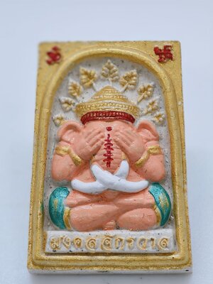 หลวงปู่รอด วัดโคกกรม พระพิฆเนศวร์ ปิดตา เศรษฐีหมื่นล้าน ลงสี เพ้นท์ มงคลจักรวาล (KA1932)