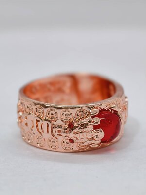 แหวนปี่เซียะ ทับทิมแดง รวยล้านล้าน หลวงปู่มหาศิลา วัดพระธาตุหมื่นหิน ขนาดฟรีไซส์ หลวงพ่อเมียน ร่วมเสก KA1787