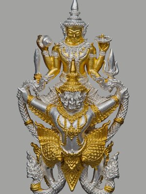 พระนารายณ์ทรงครุฑ งานหล่อประกอบ2ชิ้น ที่ระลึกงานบุญกฐินวัดแม่ต๋ำ จ.เชียงราย