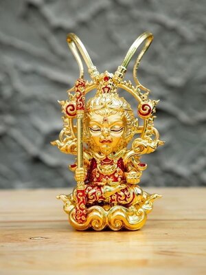 ฉีเทียนน้อย รุ่น เจ้าแห่งทรัพย์ ขนาด 5 นิ้ว วัดถ้ำเขาชะอางค์ จังหวัดกาญจนบุรี