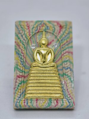 หลวงปู่หนูอินทร์ พระสมเด็จฐานสูง หลัง ท้าวมหาพรหม ฝังเพชร KA1777