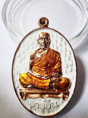 หลวงพ่อพัฒน์ วัดห้วยด้วน เหรียญอายุยืน ลงยา กล่องเดิม (AB6081)