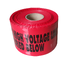 Underground tape เทปฝังใต้ดิน สีแดง "CAUTION HIGH VOLTAGE LINE BURIED BELOW " กว้าง 15 ซม.(6นิ้ว) ยาว (305 เมตร)