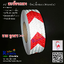 Reflective tape White Red [Arrow] เทปสะท้อนแสง สีขาวแดง แบบลูกศร หน้ากว้าง 2" ยาว 50 เมตร รวงผึ้ง