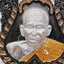 หลวงพ่อเงิน วัดท้ายน้ำ เจ้าสัวเทพประทานพร ชุดหน้ากากเงินลงยา จมูกโดน หลัง พระพิฆเนศ ลงยา AC2357