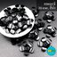ลูกปัดอะคริลิกดอกมะลิ30mm.สีดำทึบ/500กรัม